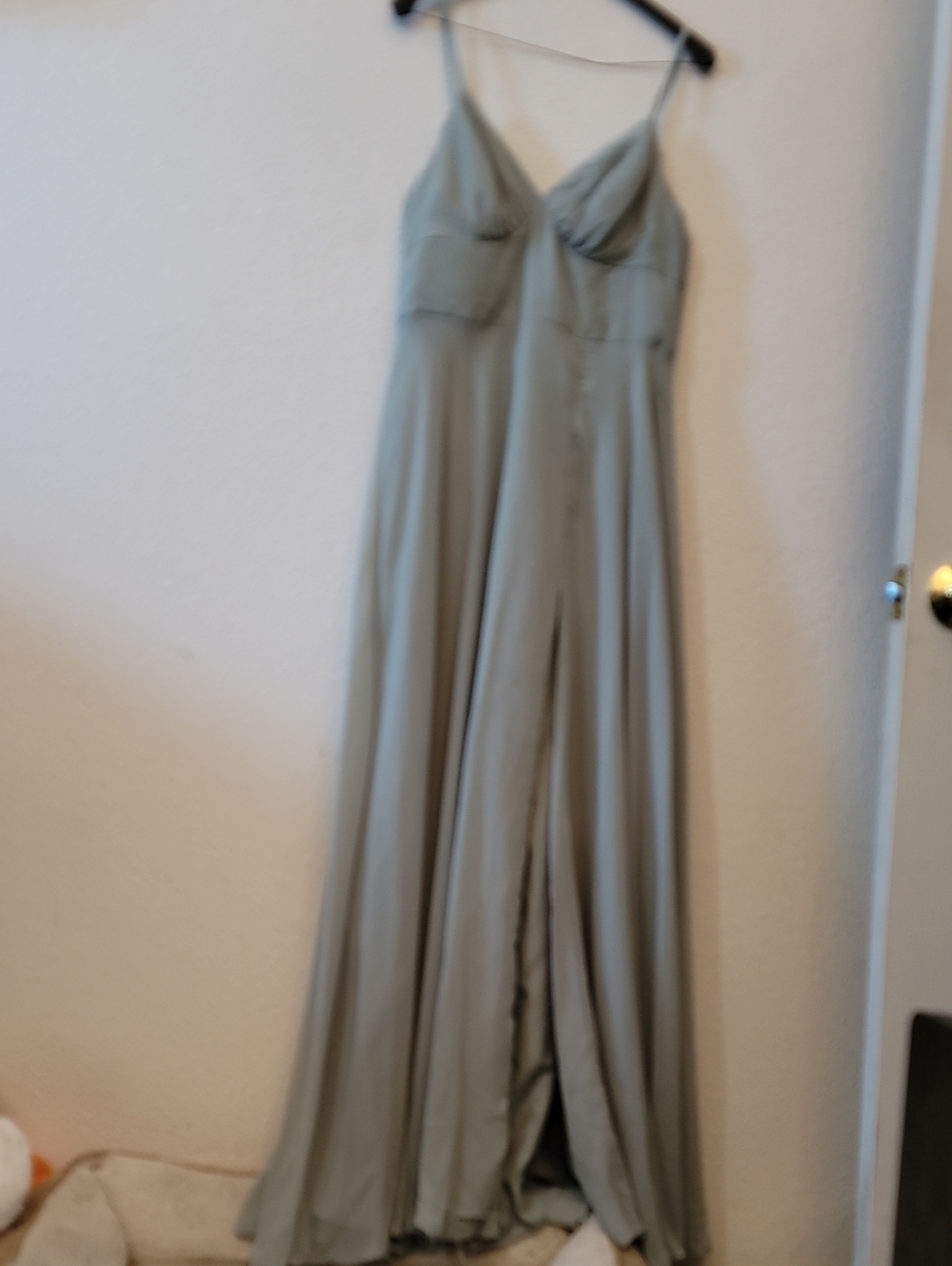 Azazie Sage Green  Spaghetti Strap Dress